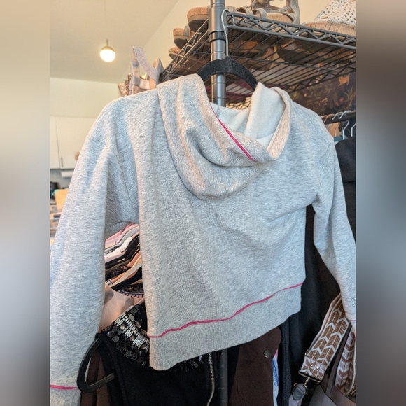 Justice Active Gray Gymnastics Hoodie Crop Top Kids Size 8 - Picture 6 of 11